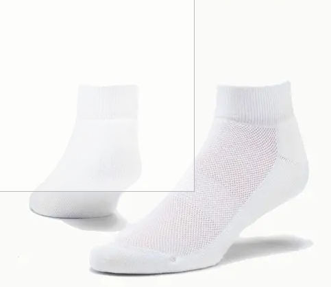 Maggie's Organics Cotton Sport Ankle Socks White, M