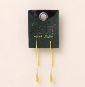 Refined Earring Collection - Teardrop Threader/Gold Vermeil