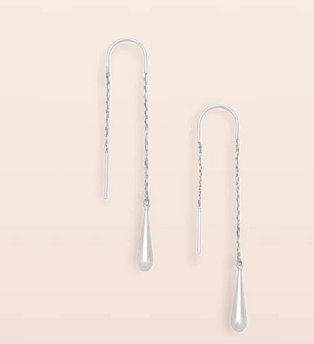 Refined Earring Collection - Teardrop Threader/Sterling Silver