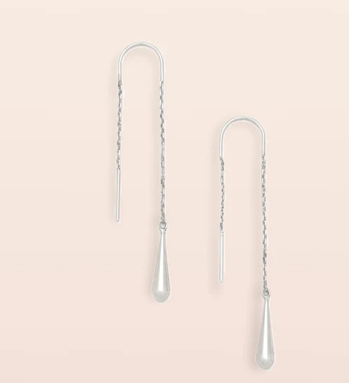 Refined Earring Collection - Teardrop Threader/Sterling Silver