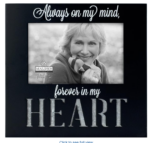 Malden 3295-46 Designs Laser Cut Industrial Expressions Forever in My Heart Silkscreen Galvanized Metal Accent Picture Frame, 4 X 6,