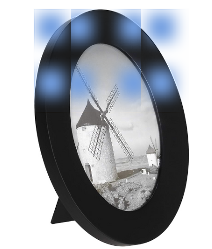 Malden International Designs Classic Oval Black Wood Picture Frame, 5x7