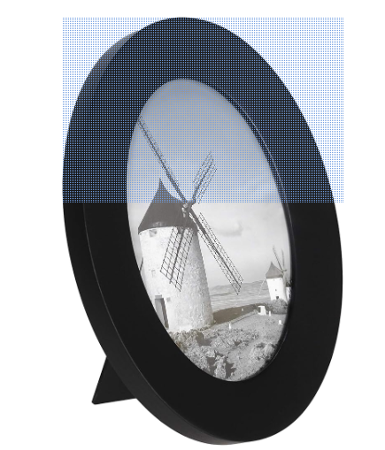 Malden International Designs Classic Oval Black Wood Picture Frame, 5x7