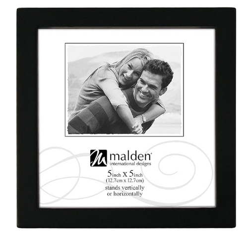 Malden International Designs Black Concept Wood Picture Frame, 5x5