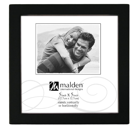 Malden International Designs Black Concept Wood Picture Frame, 5x5