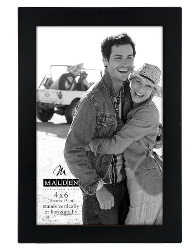 Malden International Designs Matte Black Essential Fashion Metal Picture Frame,4x6