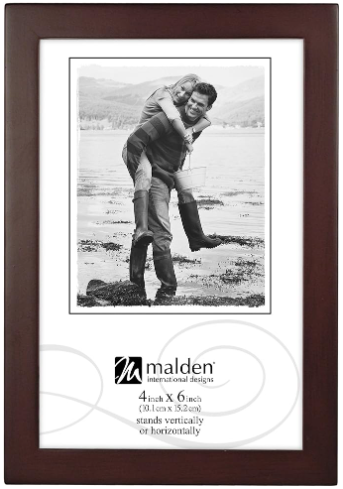 Malden International Designs Dark Walnut Concept Wood Picture Frame, 4x6
