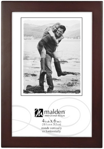 Malden International Designs Dark Walnut Concept Wood Picture Frame, 4x6