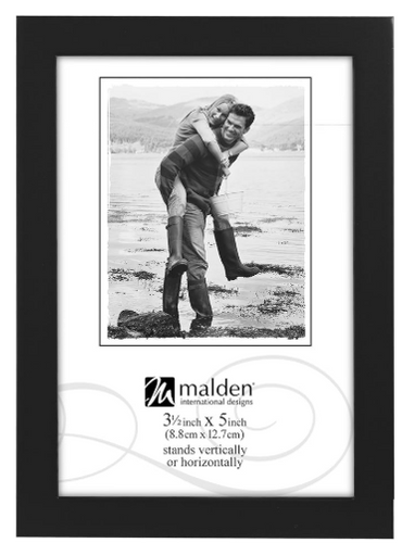Malden International Designs Black Concept Wood Picture Frame, 3.5x5, Black