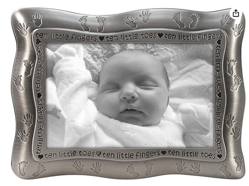 Malden International Designs Ten Little Fingers, Ten Little Toes Pewter Picture Frame, 4x6, Silver