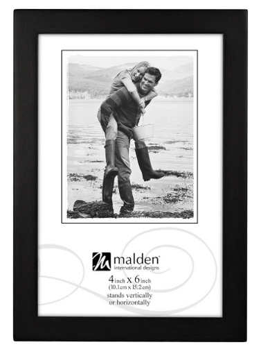 Malden International Designs Black Concept Wood Picture Frame, 4x6, Black