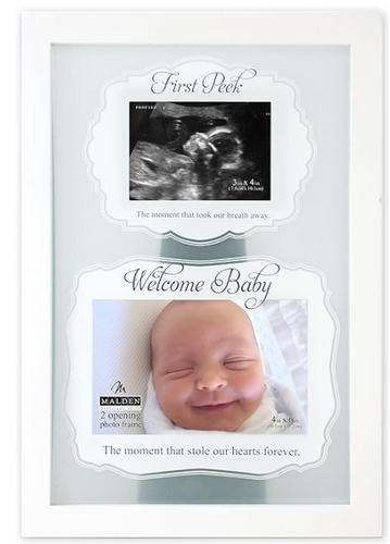Malden International Designs First Peek Floater Picture Frame, 2 Option, 2-4x6, White