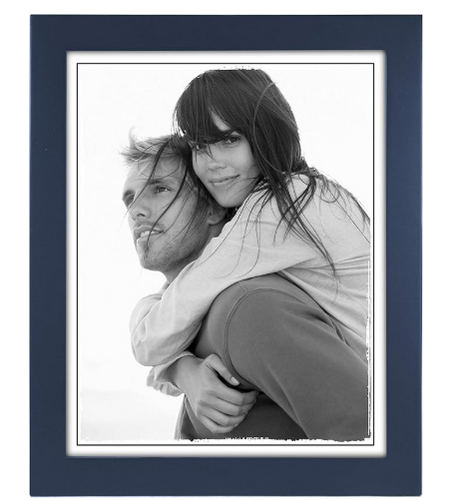 Malden International Designs Linear Classic Wood Picture Frame, 8x10, Blue