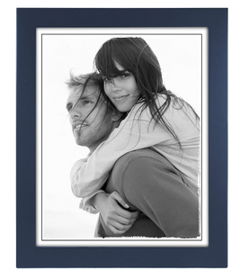 Malden International Designs Linear Classic Wood Picture Frame, 8x10, Blue