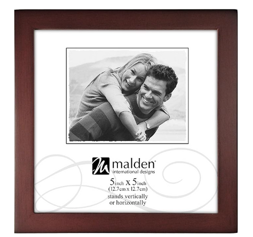 Malden International Designs Dark Walnut Concept Wood Picture Frame, 5x5, Walnut