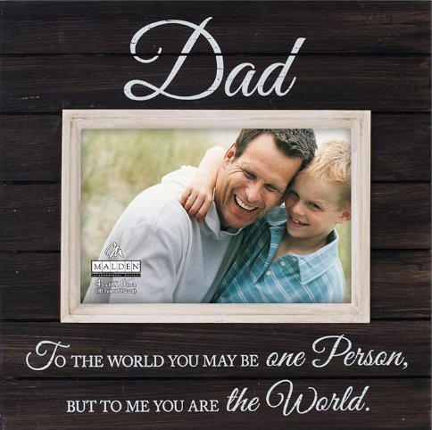 Malden International Designs Sun Washed Words Dad Distressed Black Picture Frame, 4x6, Black