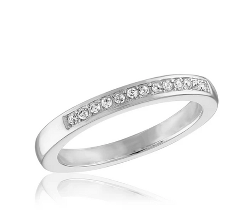 STK101 [Size 6-9] - Stack Ring, Channel Set CZ Band