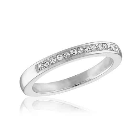 STK101 [Size 6-9] - Stack Ring, Channel Set CZ Band
