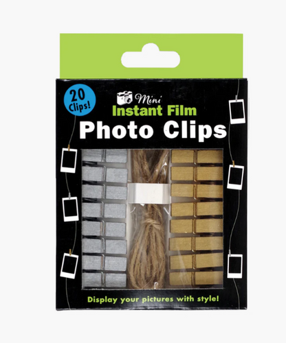 Gold & Silver Instant Film Photo Clips