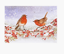 Load image into Gallery viewer, English Robins in Winter Deluxe Boxed Holiday Cards