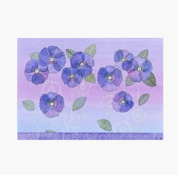Watercolor Violets Note Cards