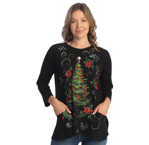 MINERAL WASHED 100% COTTON SLUB PATCH POCKETS TUNIC TOP M12-1886