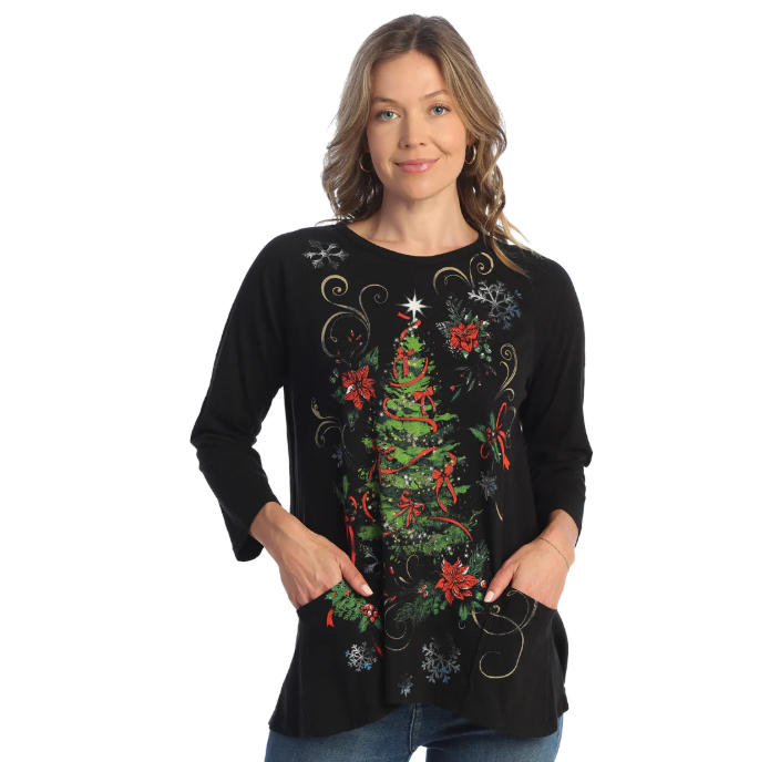 MINERAL WASHED 100% COTTON SLUB PATCH POCKETS TUNIC TOP M12-1886