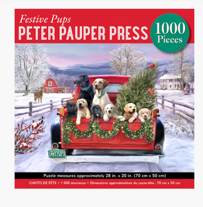 Festive Pups 1000-Piece Jigsaw Puzzle
