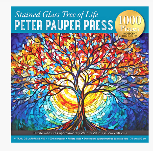 Stained Glass Tree of Life 1000-Piece Jigsaw Puzzle