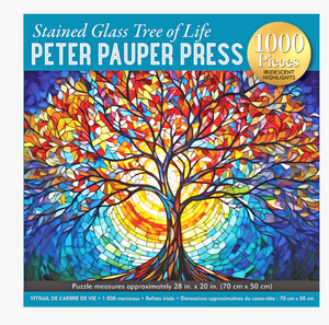 Stained Glass Tree of Life 1000-Piece Jigsaw Puzzle