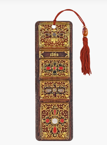 Antique Book Spine Beaded Bookmark