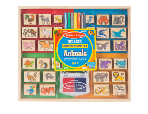 Deluxe Wooden Stamp Set - Animals