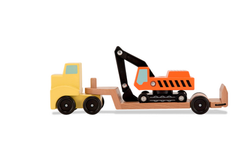 Trailer & Excavator Wooden Vehicles Play Set