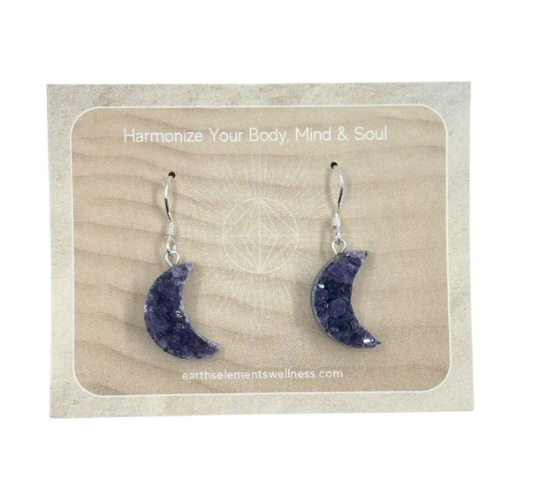 Earring - Moon, Amethyst 925