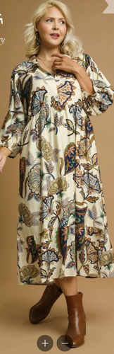 Boho Paisley Tiered Midi Dress