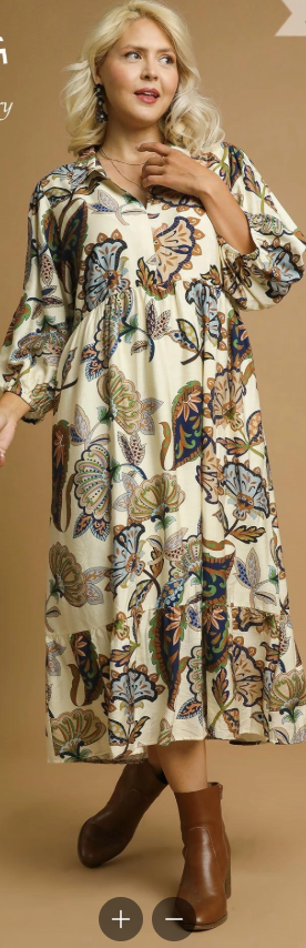 Boho Paisley Tiered Midi Dress