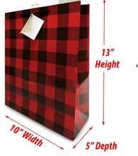 Load image into Gallery viewer, Gift Bag Large with Tissue Paper-Red Buffalo Check