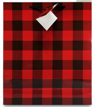 Load image into Gallery viewer, Gift Bag Medium with Tissue Paper-Red Buffalo Check