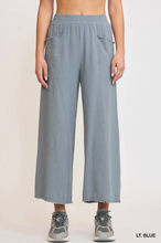 Load image into Gallery viewer, Linen Blend Striped Wide Leg Pants