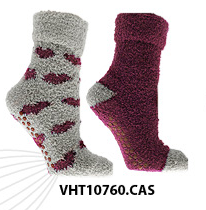 Load image into Gallery viewer, Lavender Infused 2-Pair Slipper Socks - Hearts