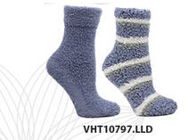 Load image into Gallery viewer, Lavender &amp; Shea infused slipperSocks With  White Cloud Keychain