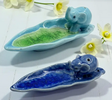 Load image into Gallery viewer, Elephant Long Leaf Ceramic Incense Holder - Assorted