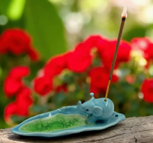 Load image into Gallery viewer, Elephant Long Leaf Ceramic Incense Holder - Assorted