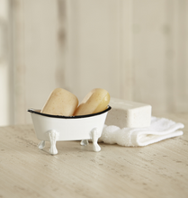 Load image into Gallery viewer, Black &amp; White Enamel Mini Bathtub
