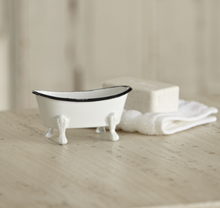 Load image into Gallery viewer, Black &amp; White Enamel Mini Bathtub
