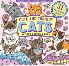 Load image into Gallery viewer, Cute and Curious Cats Adult Coloring Book