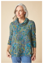 Load image into Gallery viewer, SUPER SOFT FLEECE COZY COWL TOP in Lagoon F26H