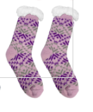 Load image into Gallery viewer, Berry Frost Snowflake Thermal Slipper Socks