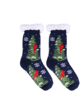 Load image into Gallery viewer, Christmas Cardinal Thermal Slipper Socks