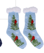 Load image into Gallery viewer, Christmas Cardinal Thermal Slipper Socks